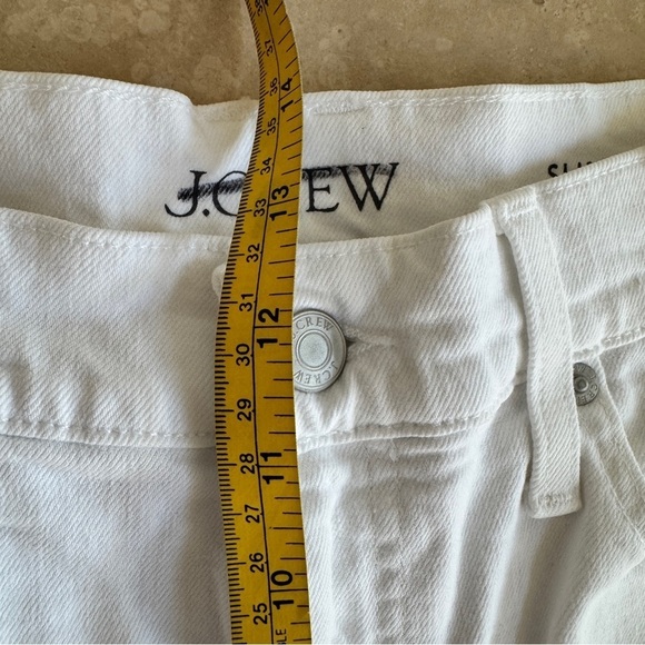 J Crew Slim Wide Leg Jean White Denim Raw Hem Womens Size 29 High Waist Slimming - Picture 10 of 16